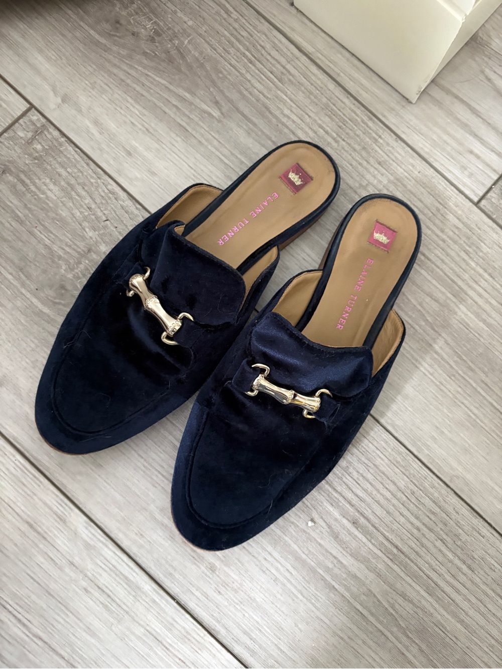Elaine Turner Women’s Navy Suede Slip-On Loafers